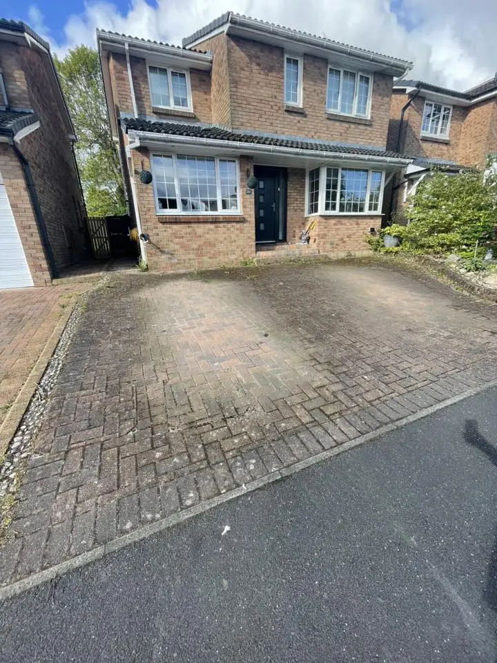Semi-Detached Block Paving — before cleaning